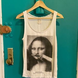 Eleven Paris Life is A Joke Mona Lisa Mustache Tee